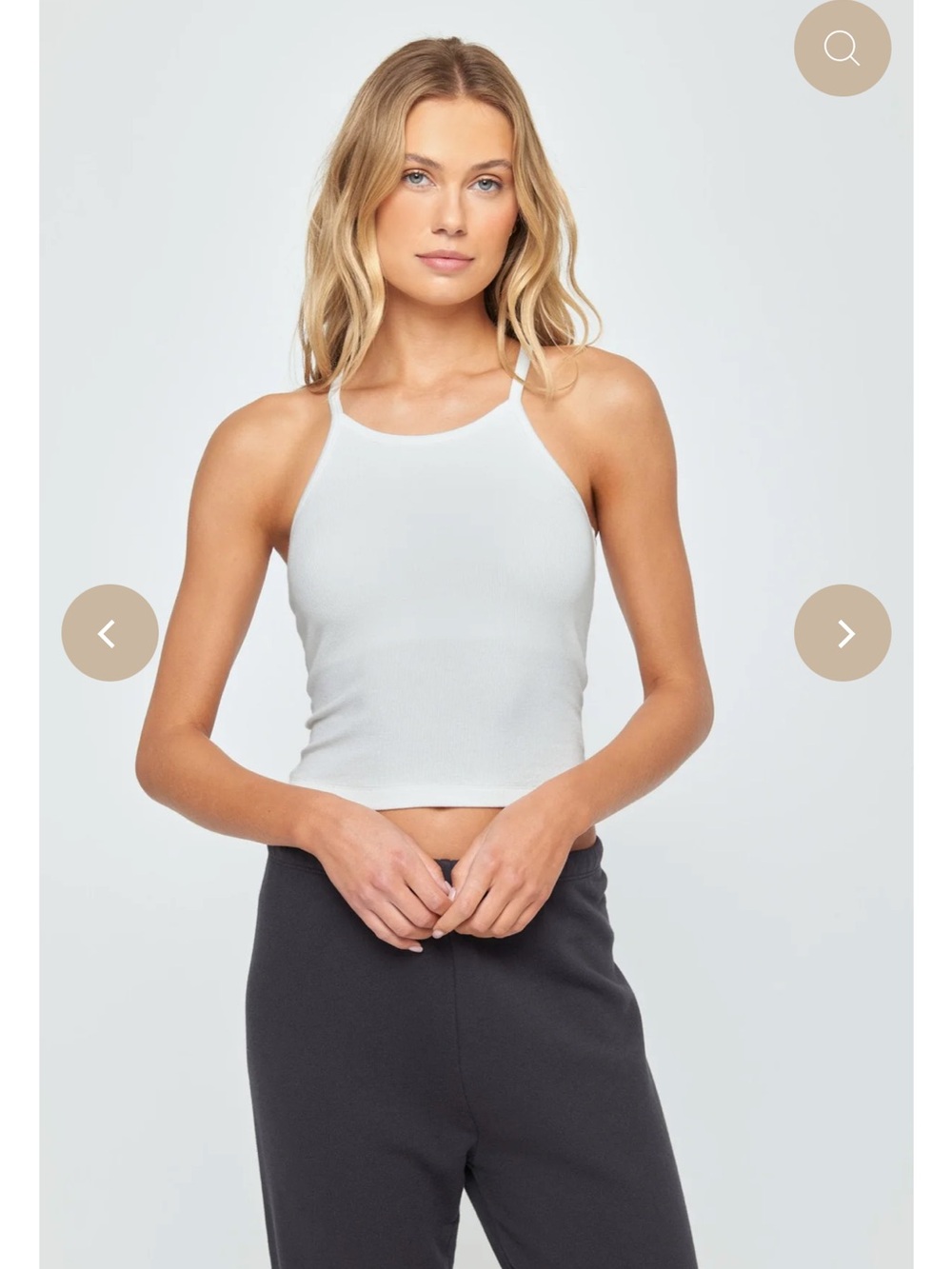 SPIRITUAL GANGSTER REMI RIB CROP TANK - WHITE XS